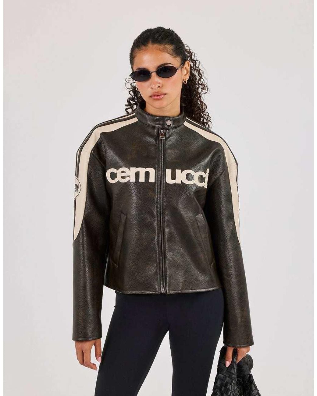 CERNUCCI Black Pu Moto Jacket