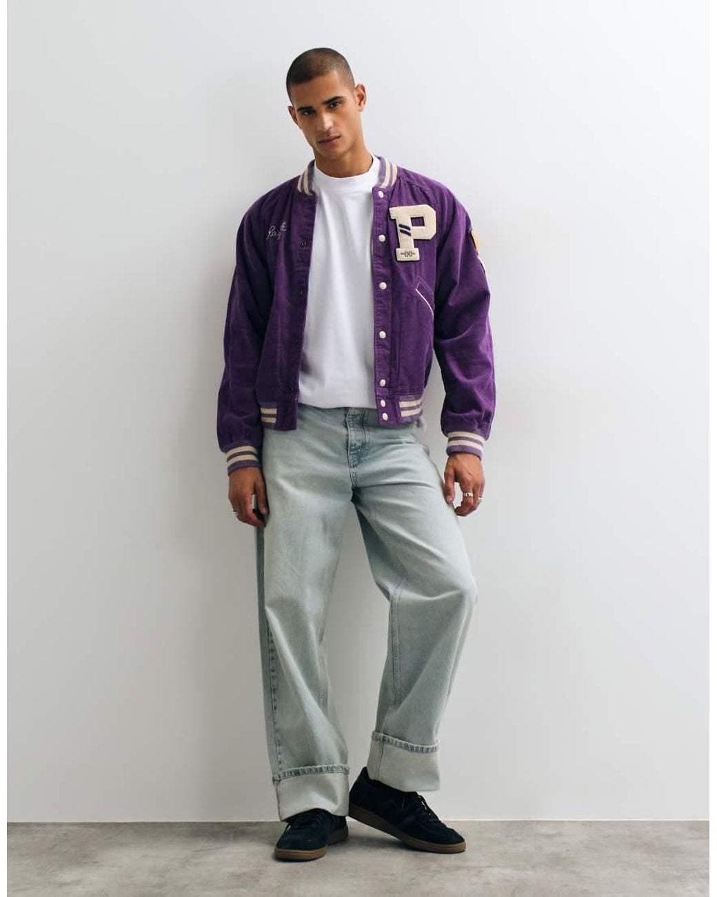 Polo Ralph Lauren Purple Back Print Corduroy Bomber Jacket for men