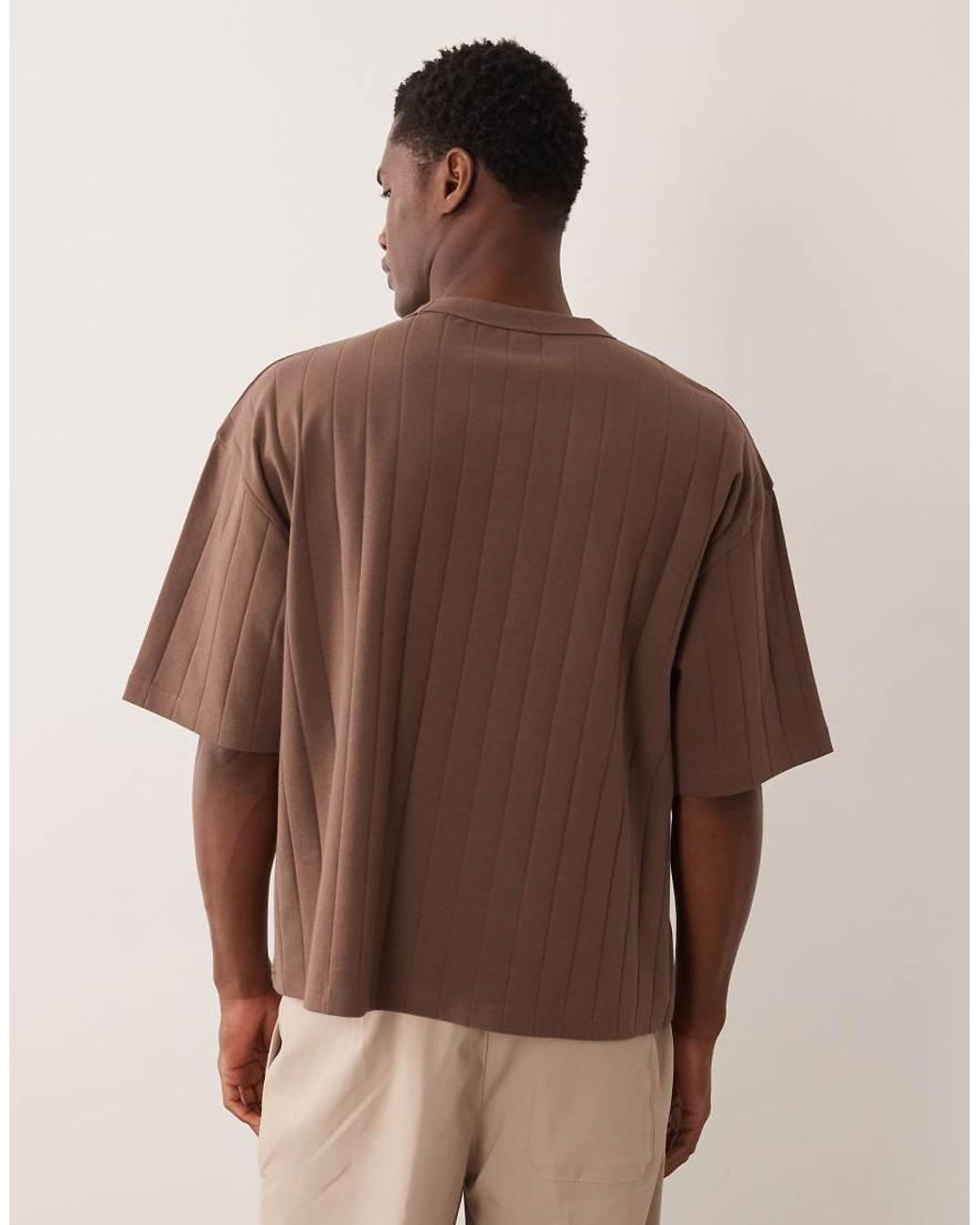ASOS Brown Boxy Oversized T-shirt for men