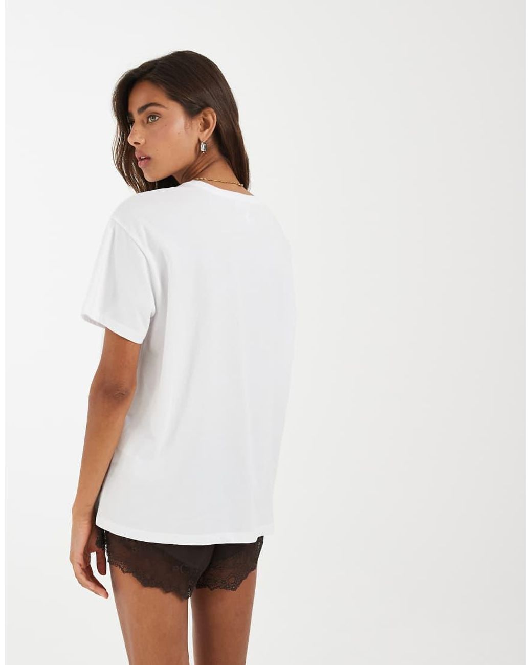 Pieces White Oversized Lobster Graphic T-shirt
