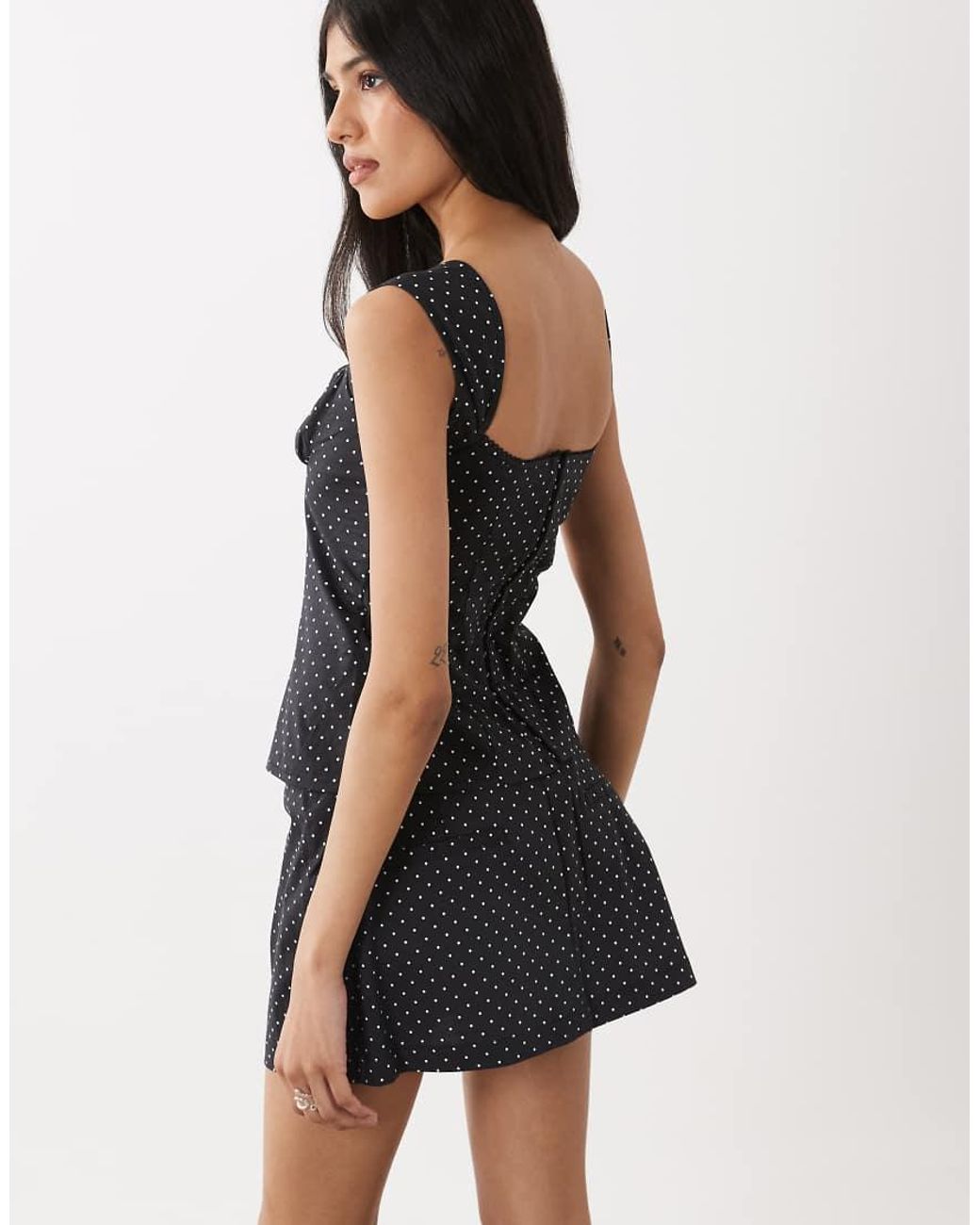 WeWoreWhat Black Cap Sleeve Ruched Cup Corset Co-Ord