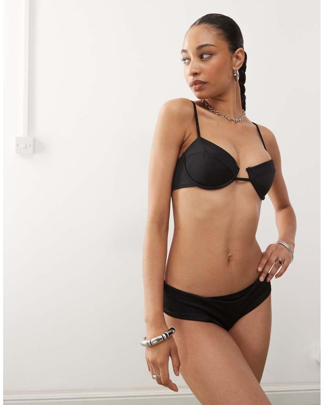 Monki Black Underwire Bikini Top