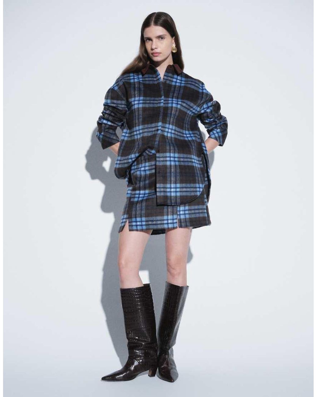 ASOS Blue Oversized Asymmetric Hem Shirt Co-Ord