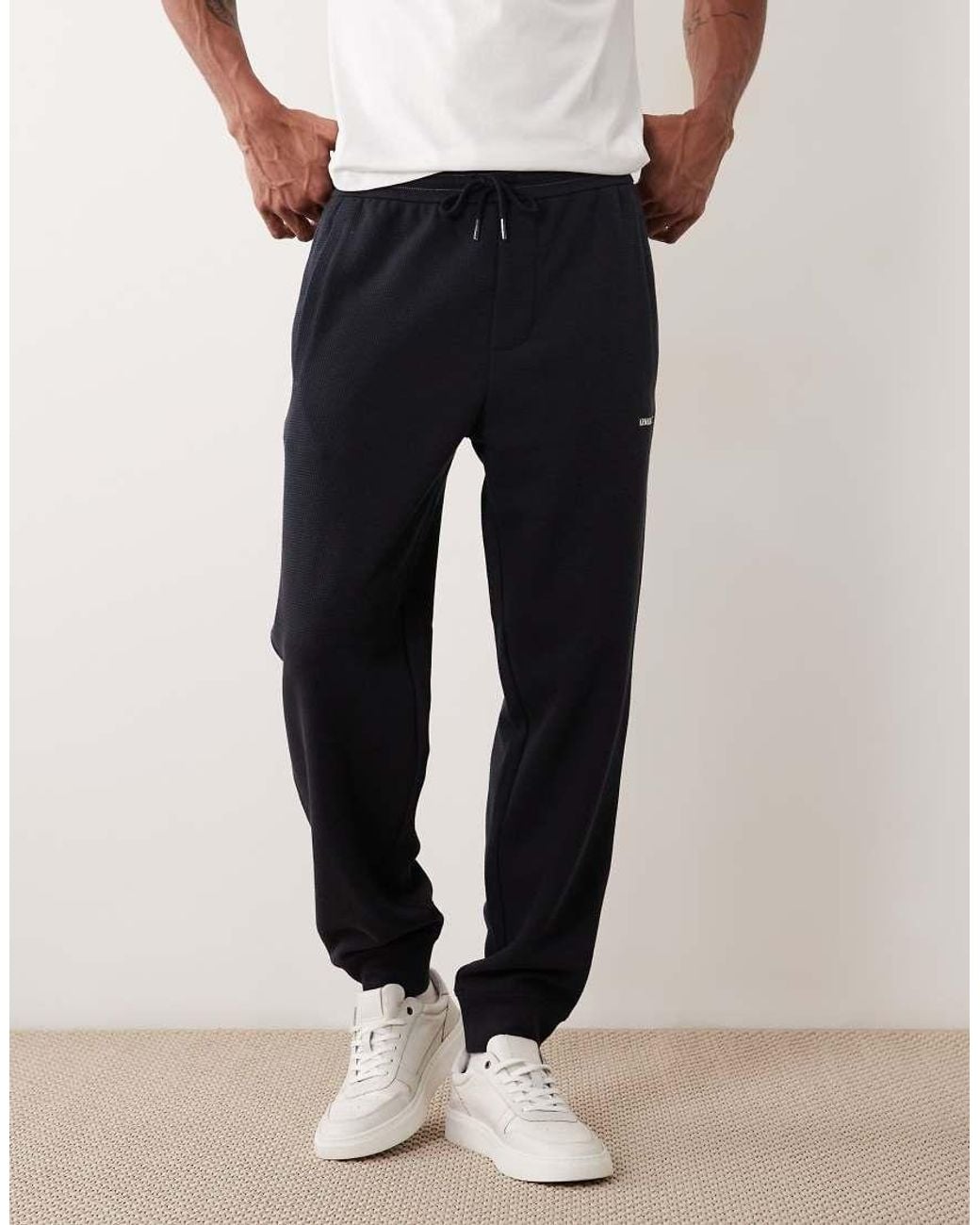 ARMANI EXCHANGE White joggers With Logo for men