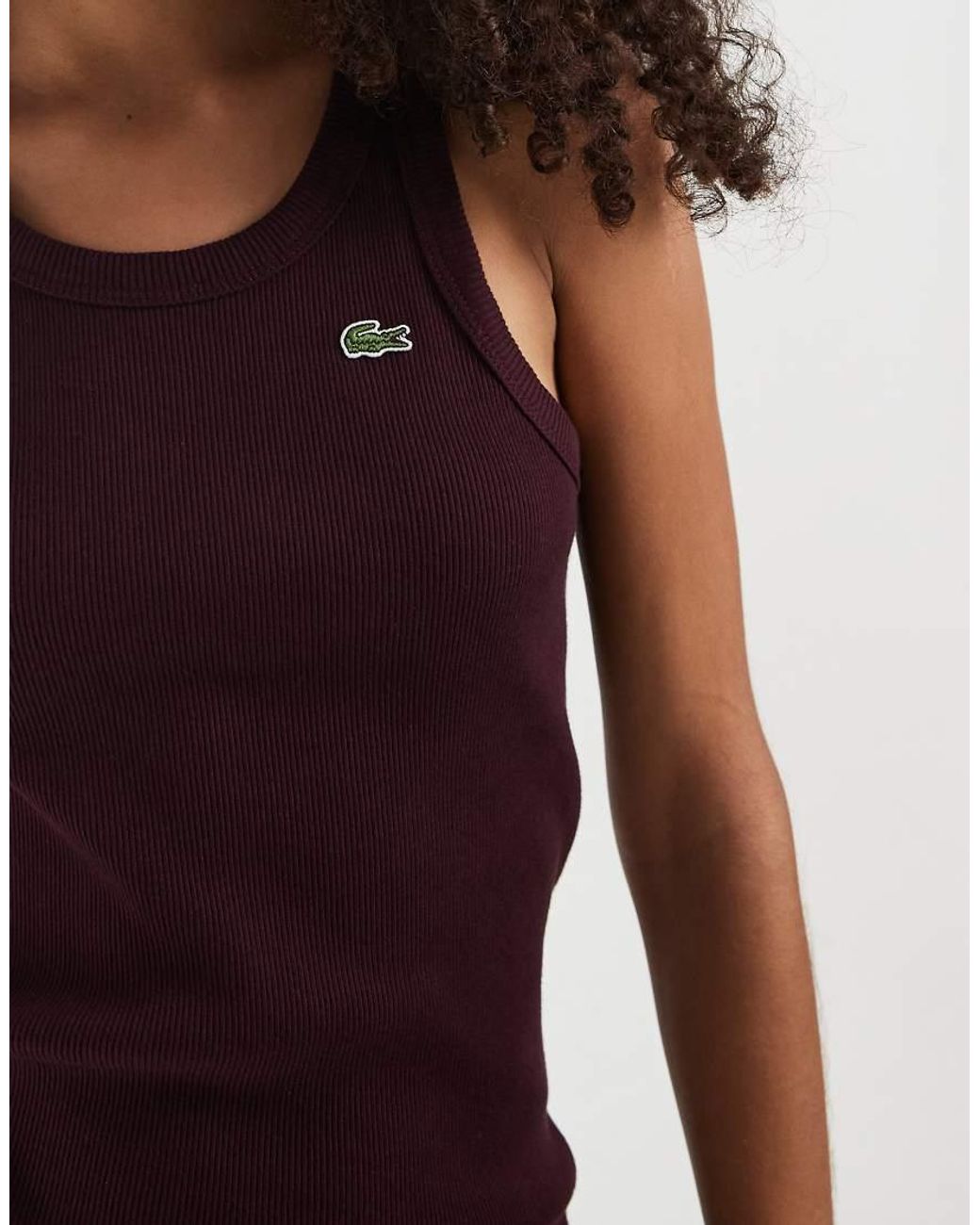 Lacoste Blue Slim Fit Ribbed Cotton Tank Top