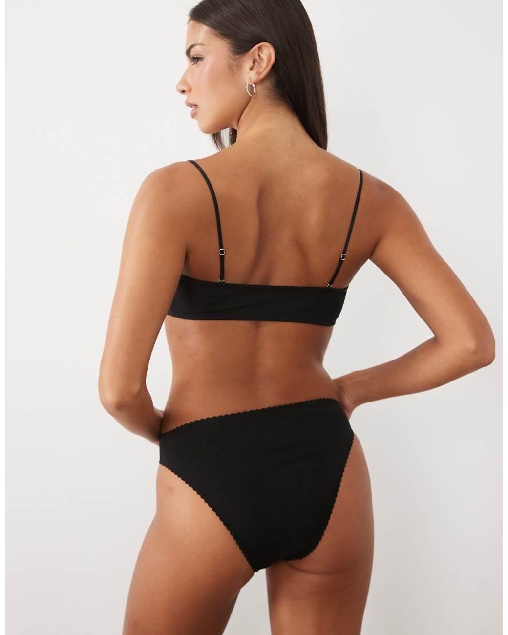 ASOS Black 2 Pack Cotton Bandeau With Removeable Straps