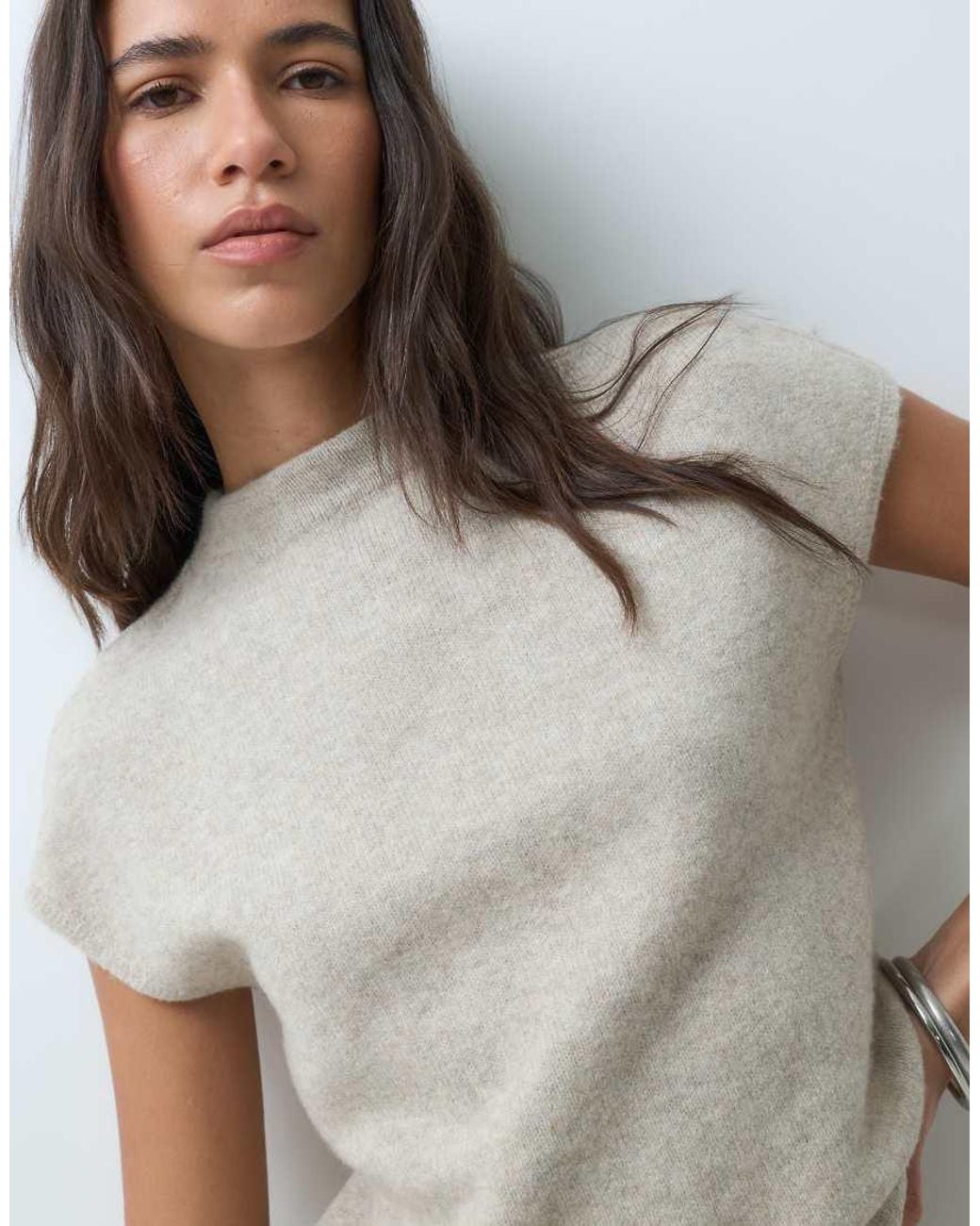 Abercrombie & Fitch Gray Knitted High Neck Top Co-ord