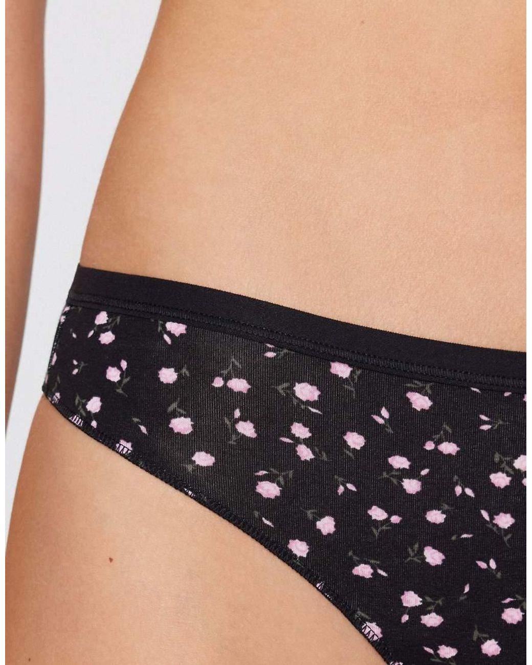 Tezenis Black Printed Cotton Brazilian Briefs