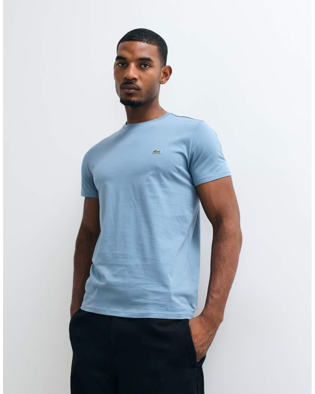 Lacoste Blue Short Sleeve Logo T-shirt for men