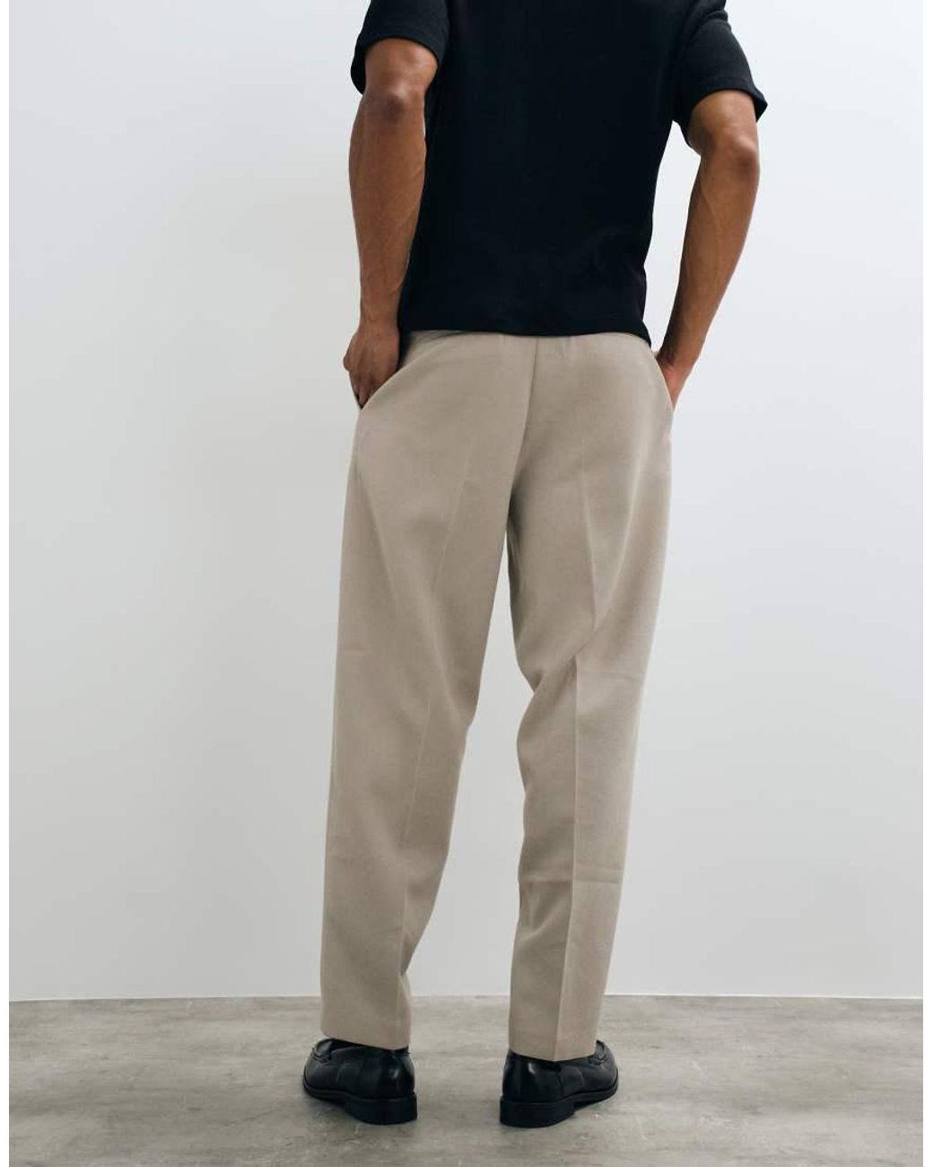 ASOS Blue Tailored Pleated Oversized Tapered Trousers for men