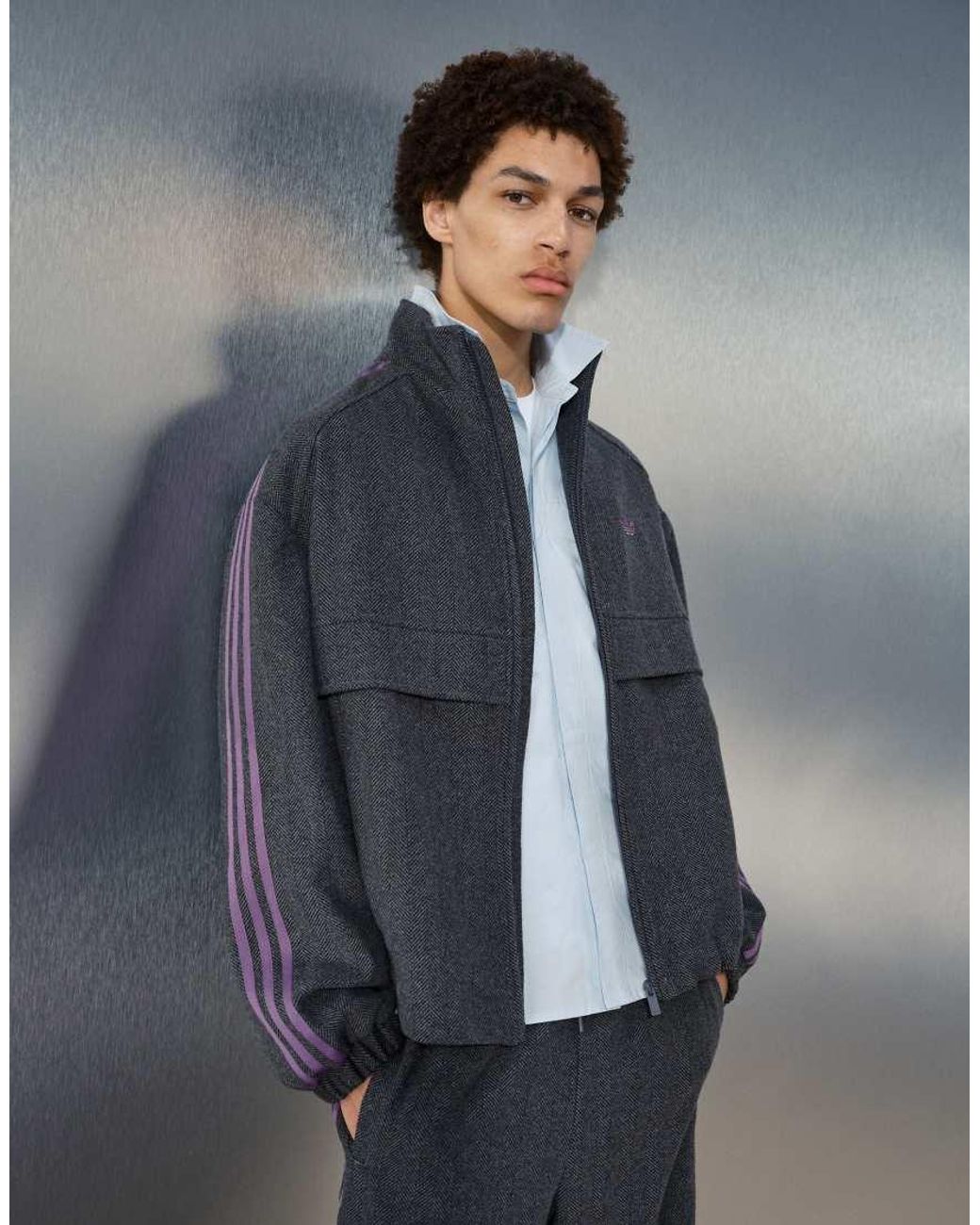 adidas Originals x ASOS Blue Oversized Track Jacket for men