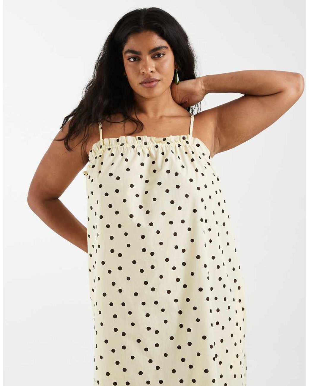 Pieces Plus Metallic Pieces Curve Cotton Cami Maxi Dress