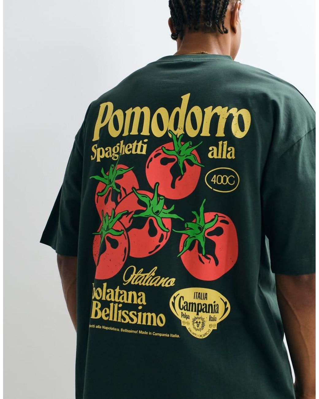 ASOS Green Oversized T-shirt With Pomodoro Graphic for men