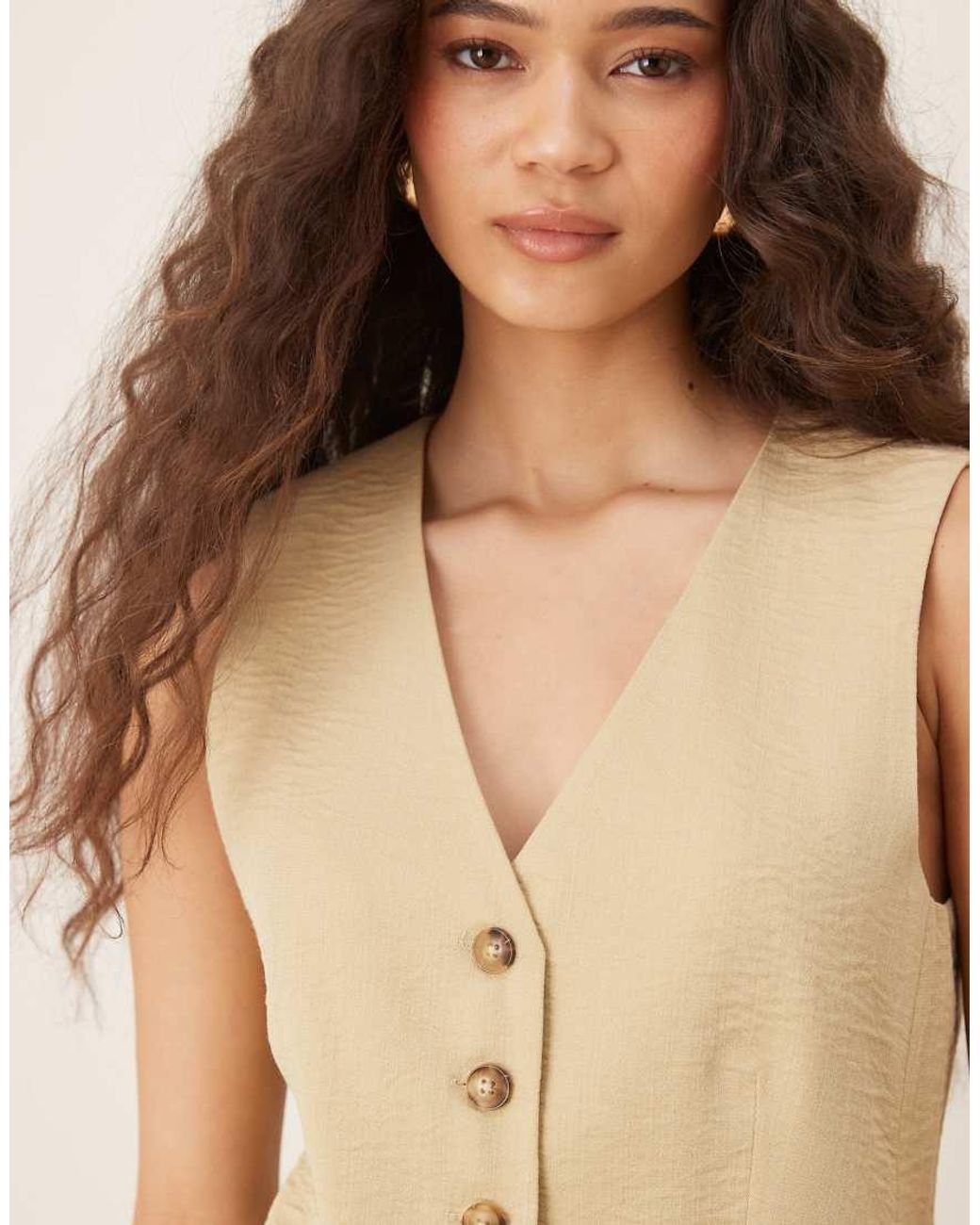 Jdy Natural Longline Textured Waistcoat