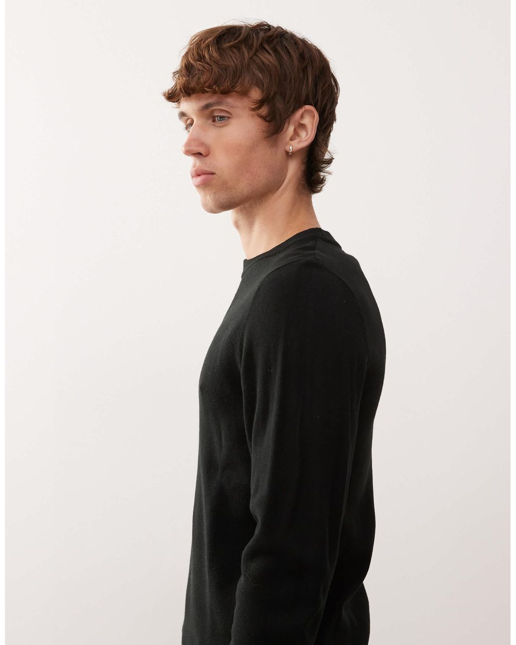 Collusion – schmaler strickpullover in Black für Herren
