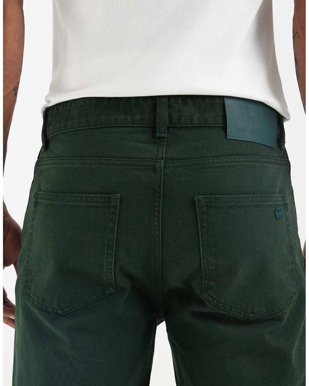 Lacoste Green Overdyed Straight Leg Jeans for men