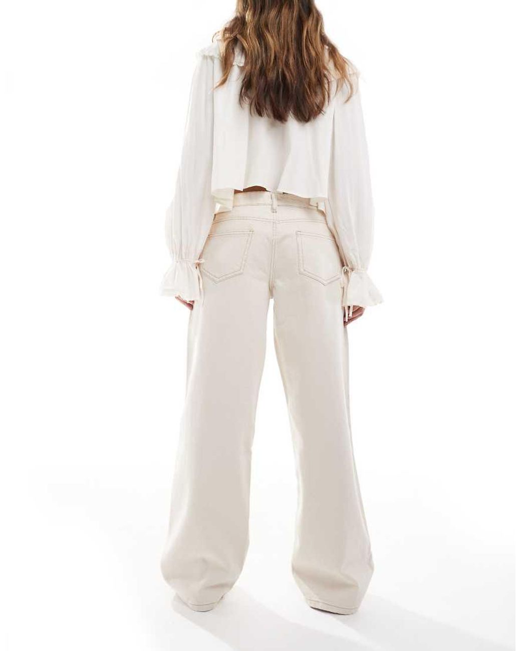 Daisy Street White Low Rise Boyfriend Jeans