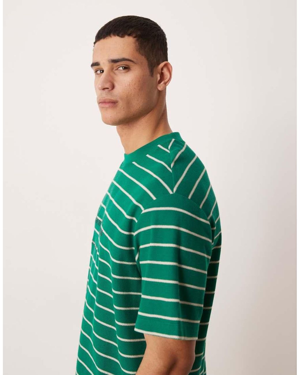 Calvin Klein Green Relaxed Fit Pique T-Shirt for men