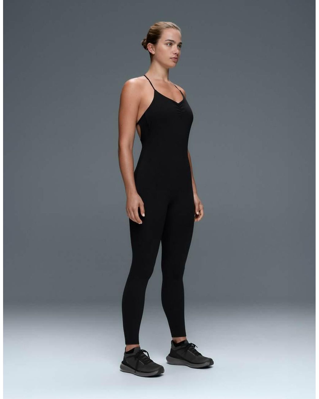 Oysho Black Comfortlux Long Jumpsuit With Knots