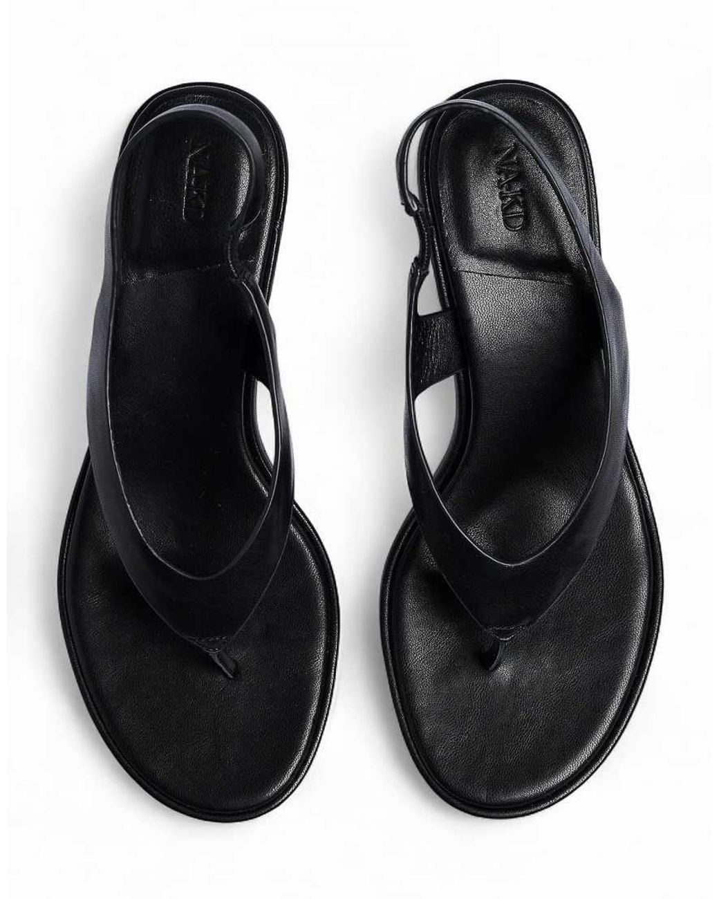 NA-KD Natural Leather Slingback Heels