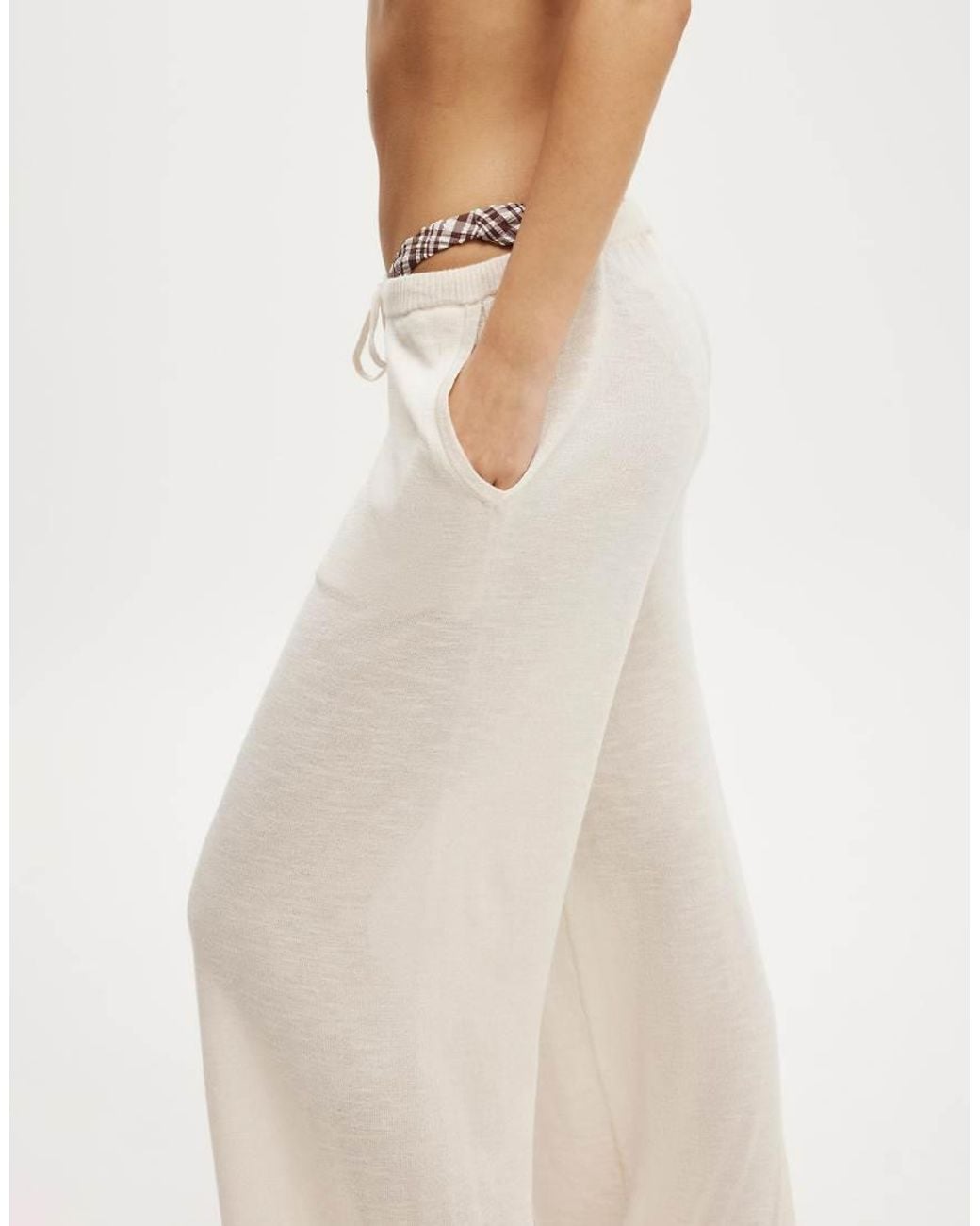 Cotton On White Isla Knit Relaxed Pant