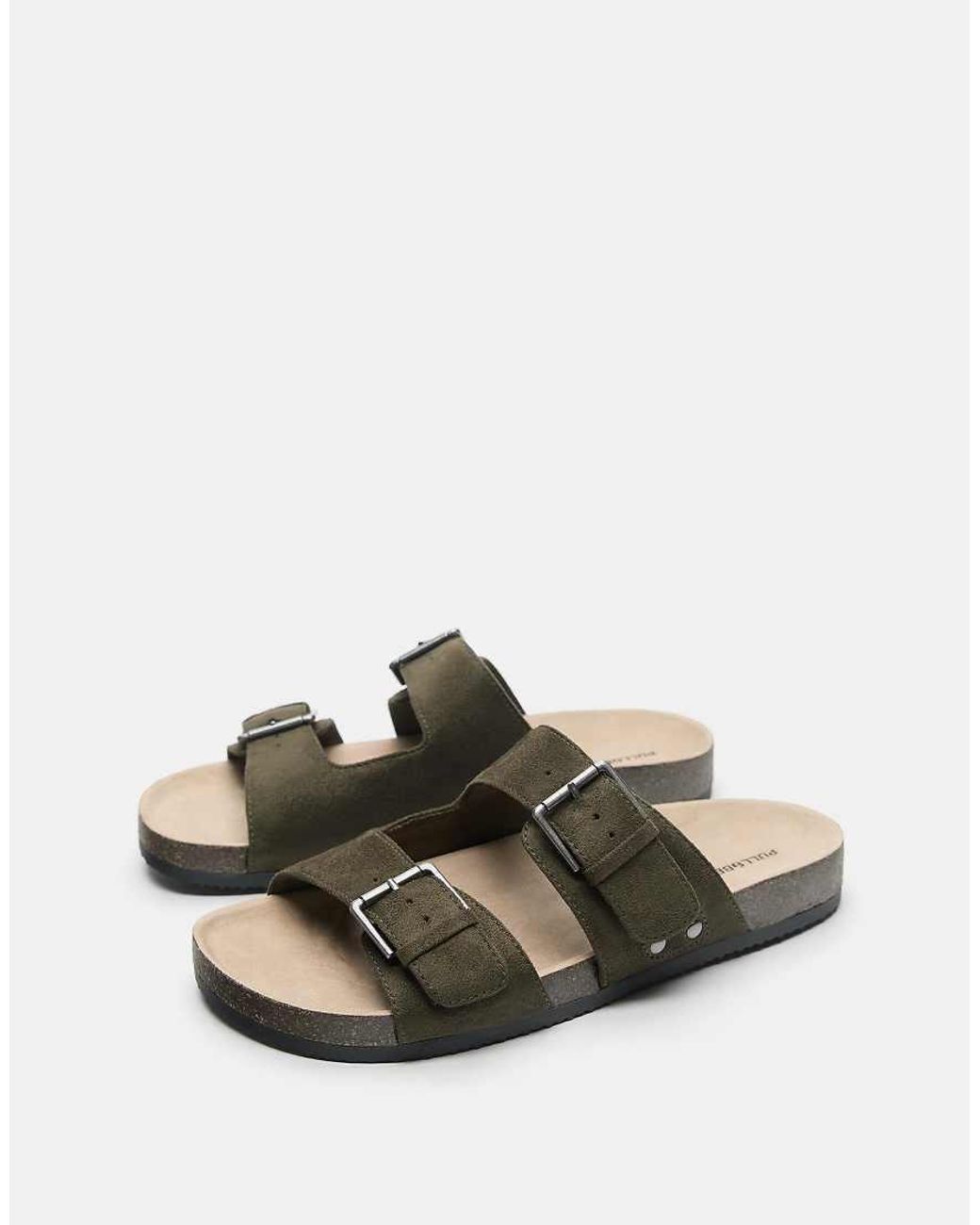 Pull&Bear Multicolor Buckled Sandals for men