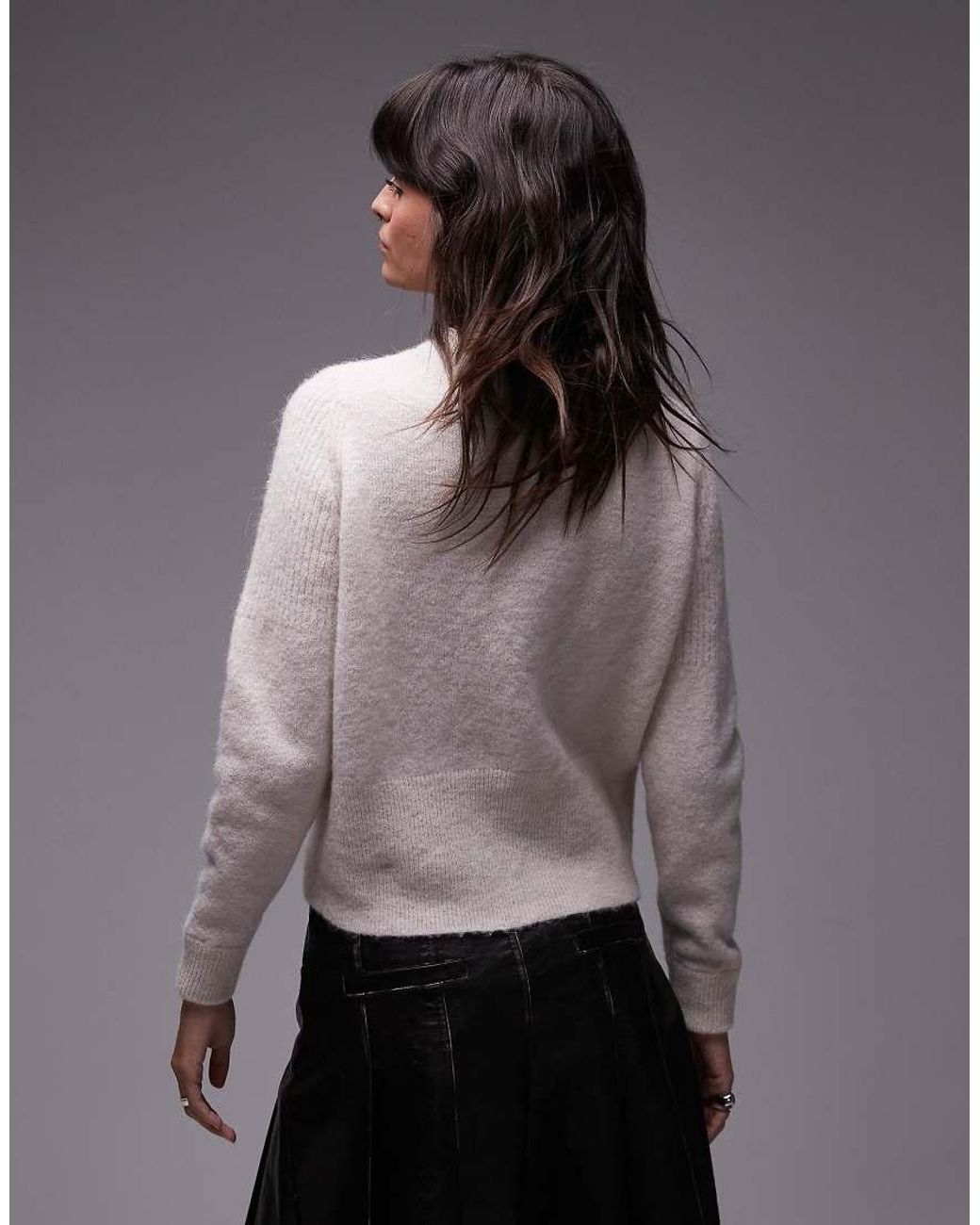 SELECTED White Merino Wool Alpaca Blend Cardigan