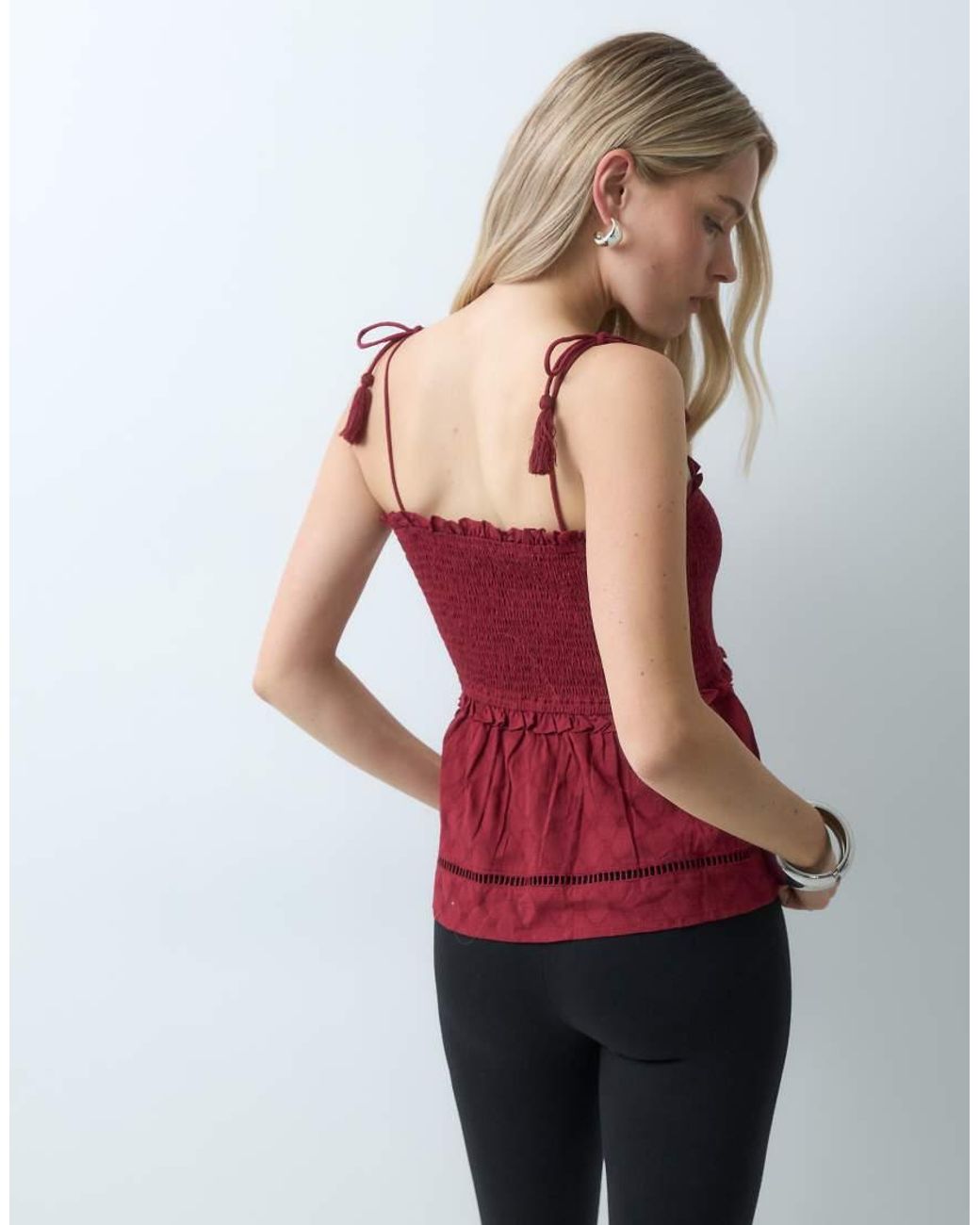 ONLY Red Smock Top