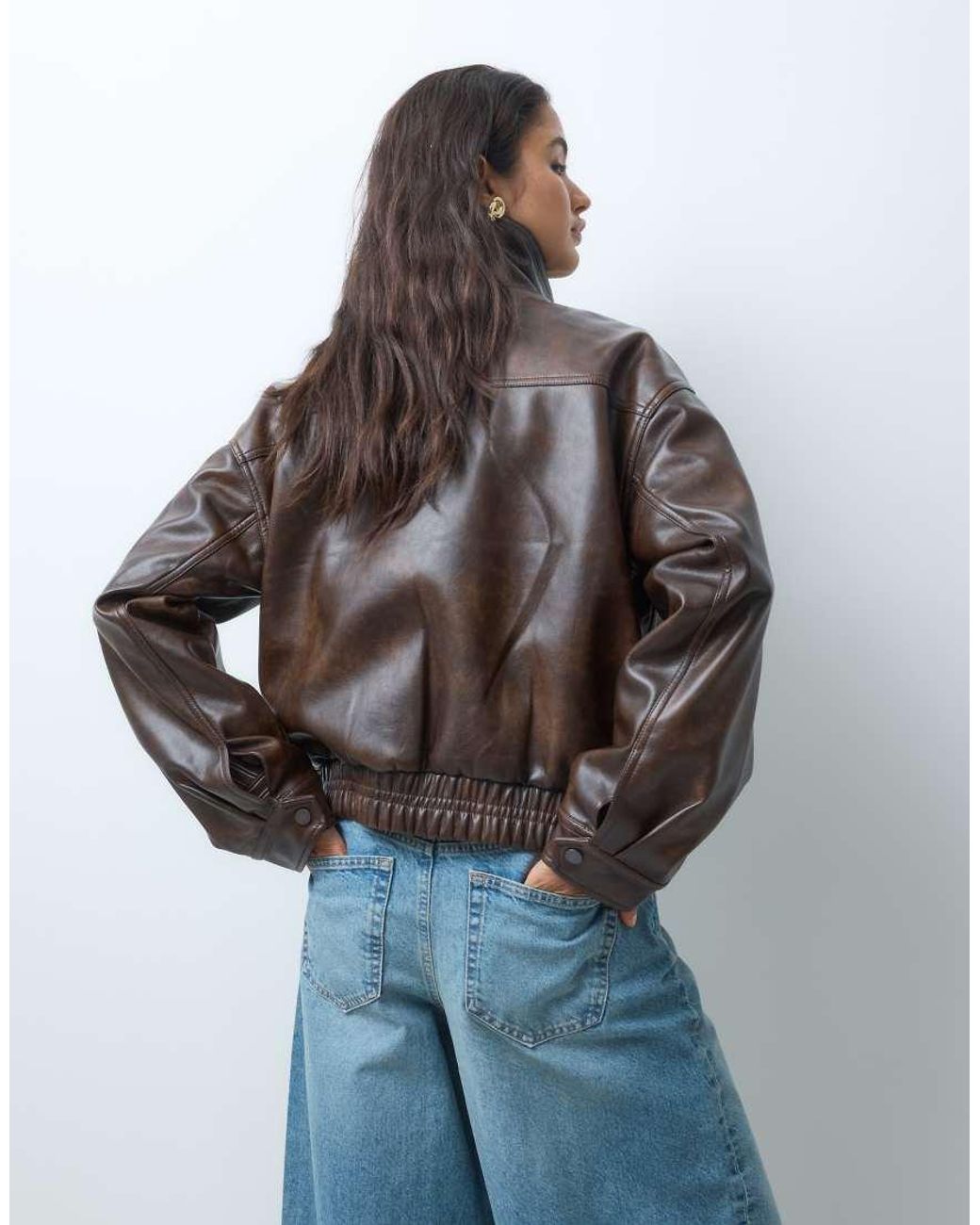 Abercrombie & Fitch Brown Funnel Neck Bomber Jacket