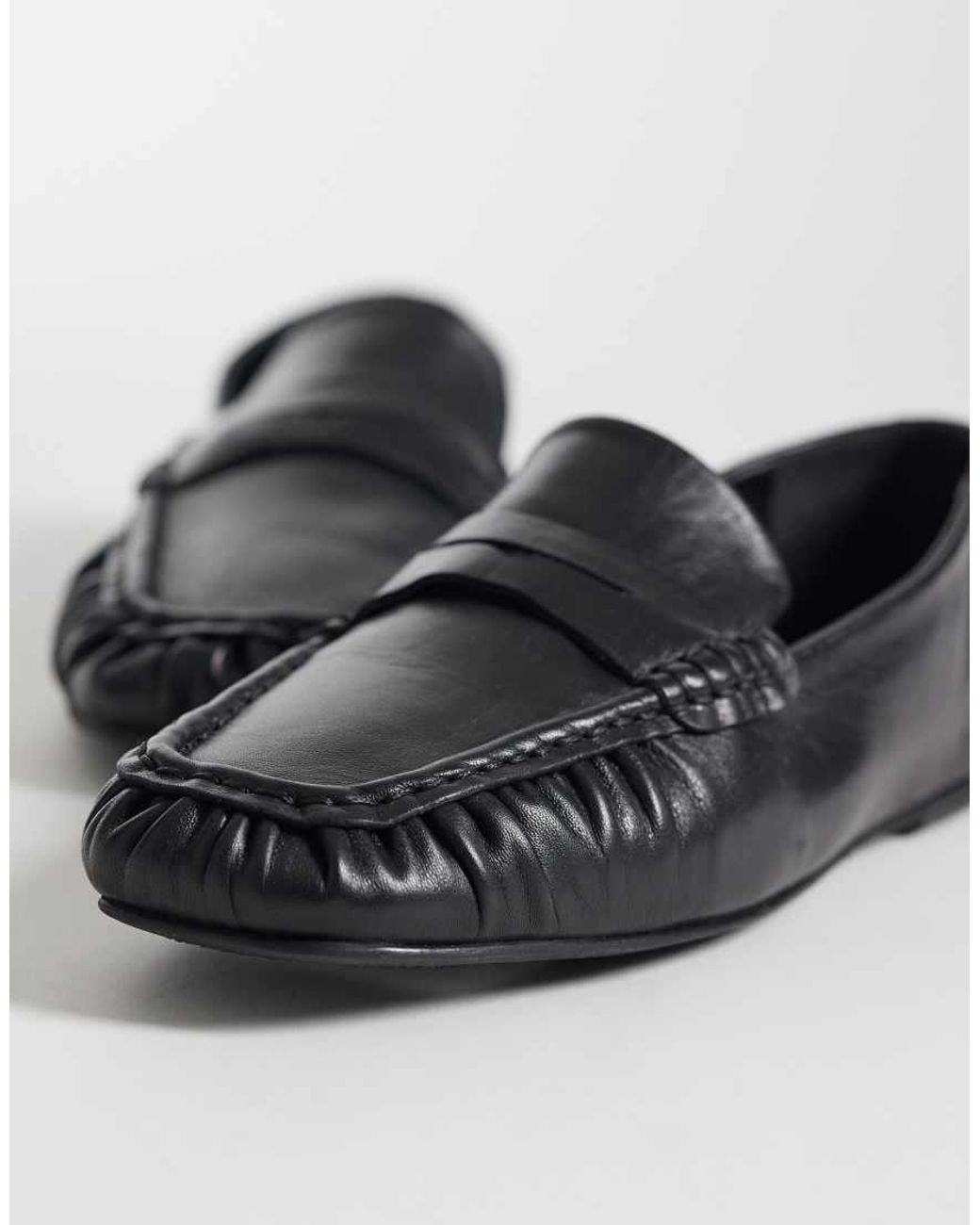 ASOS Blue Micha Real Leather Soft Loafers