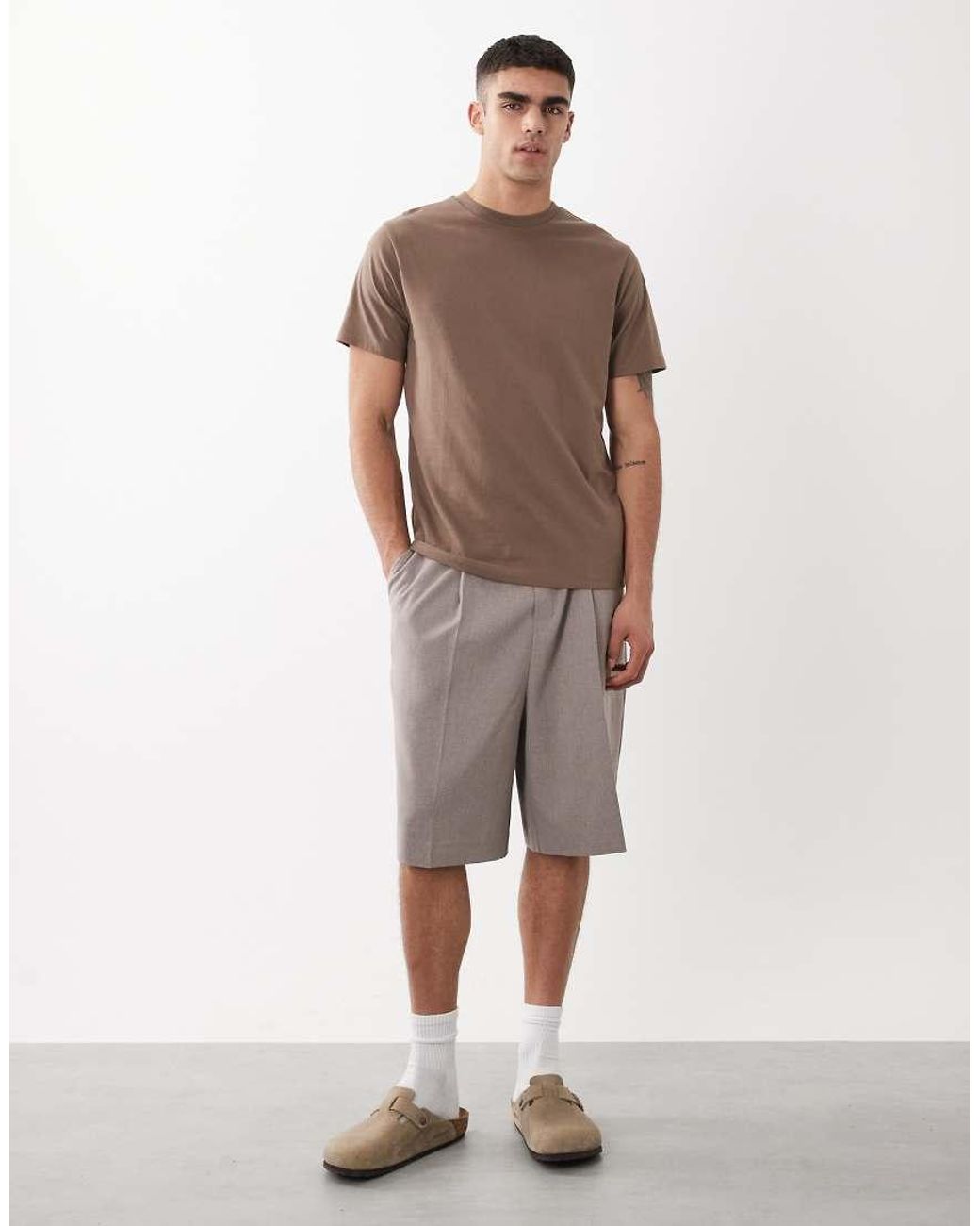 ASOS Brown Essentials Regular Fit T-shirt for men
