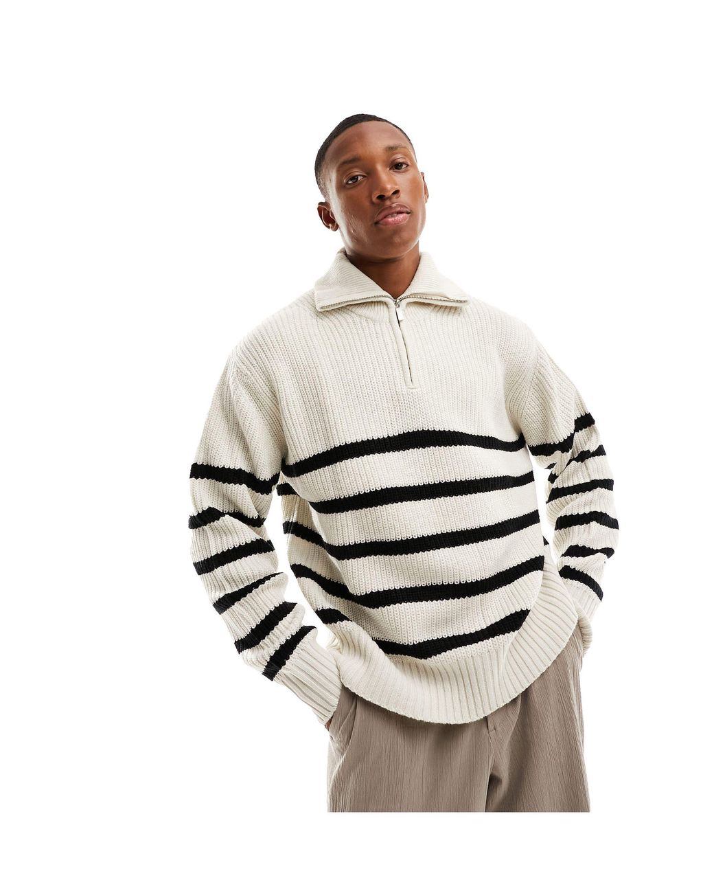 himページ bershka-White-14-Zip-Knitted-