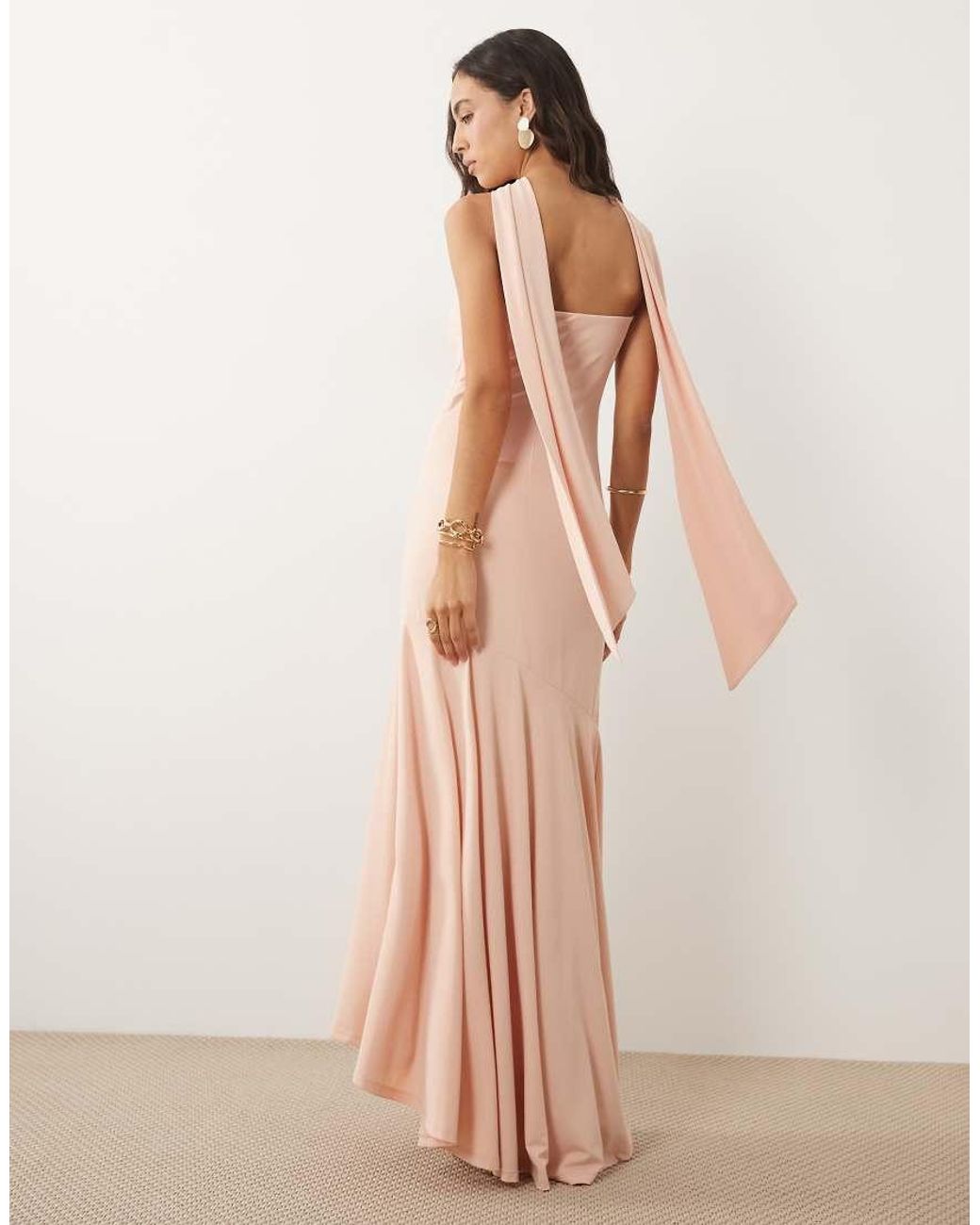 Y.A.S Pink Bandeau Scarf Detail Maxi Dress