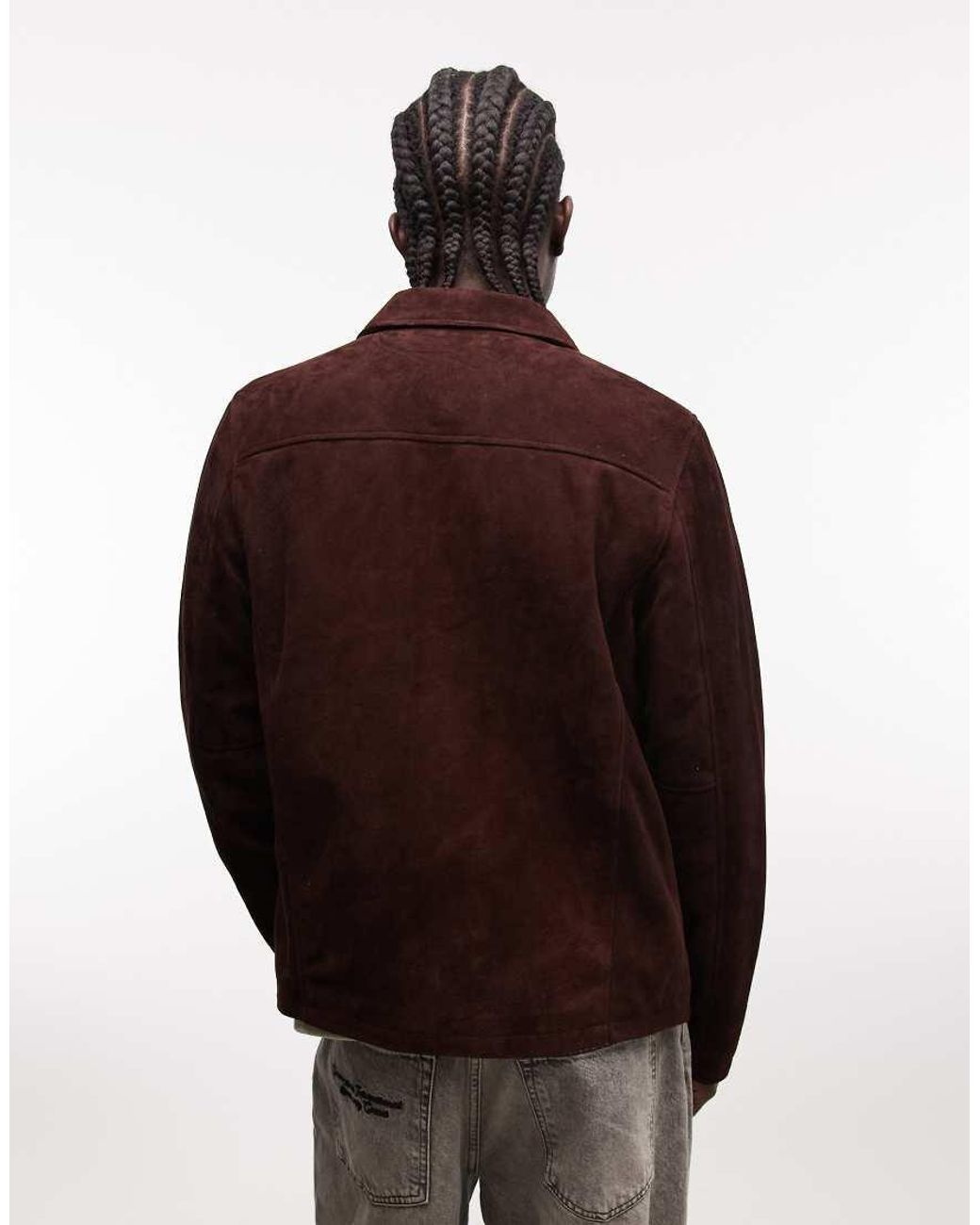 Schott Nyc Brown Real Suede Harrington Jacket for men