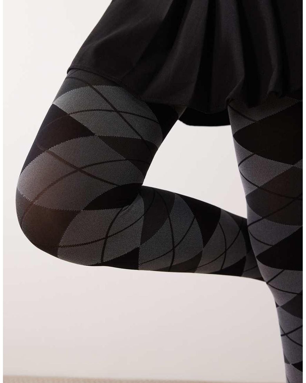 ASOS Black Argyle Pattern Tights