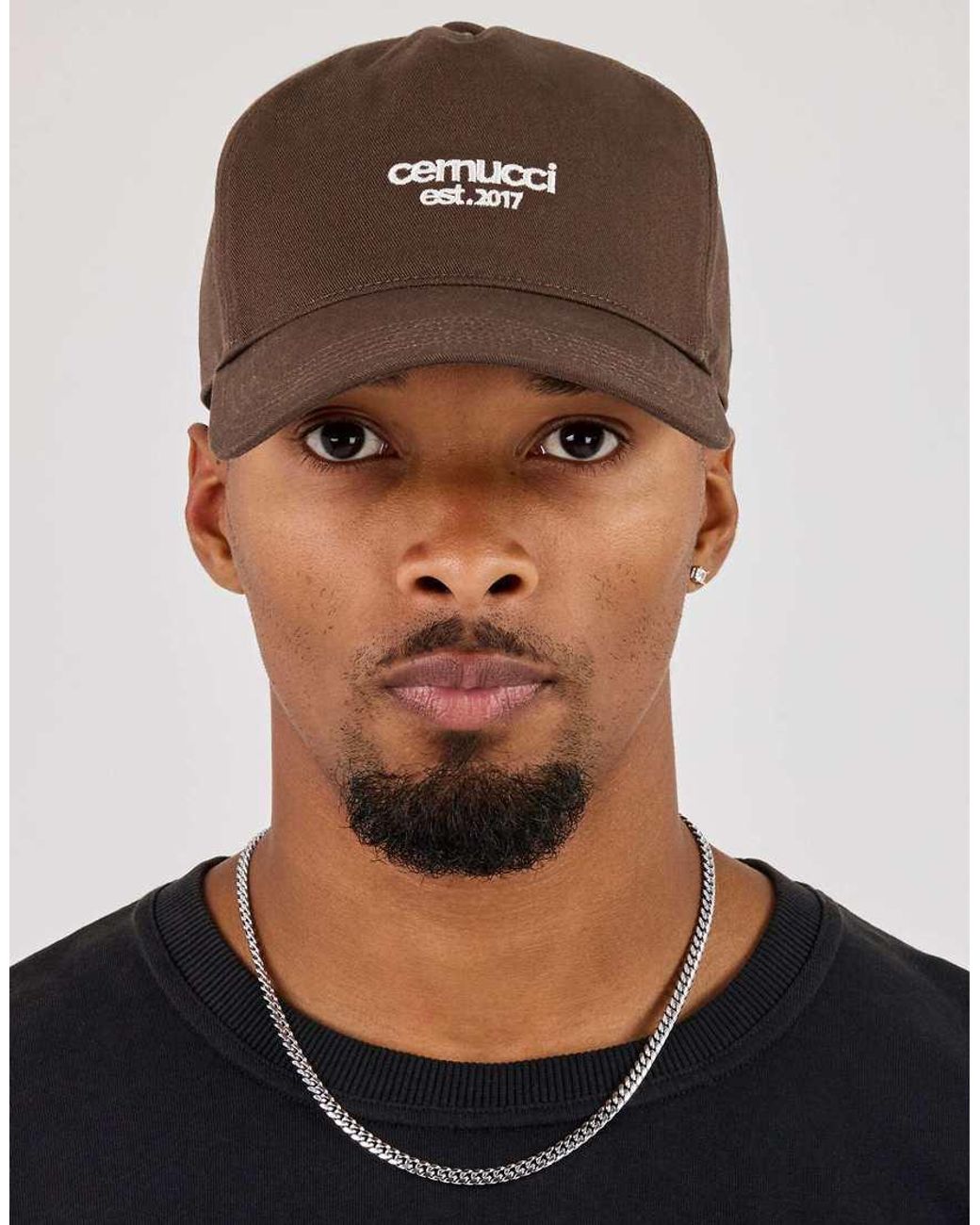CERNUCCI Brown Micro Logo Cap for men