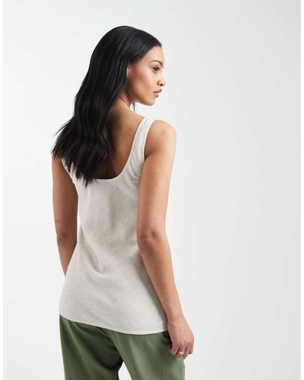 ASOS White Asos Design Maternity Scoop Neck Linen Cami