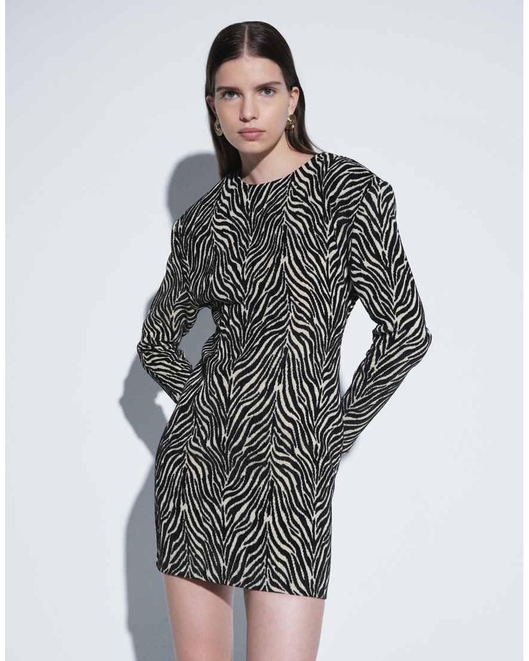 ASOS Gray Structured Extreme Shoulder Mini Dress