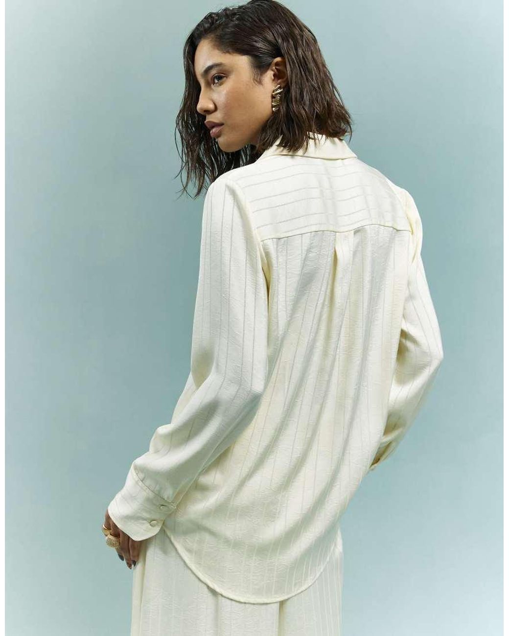 River Island White Stripe Blouse