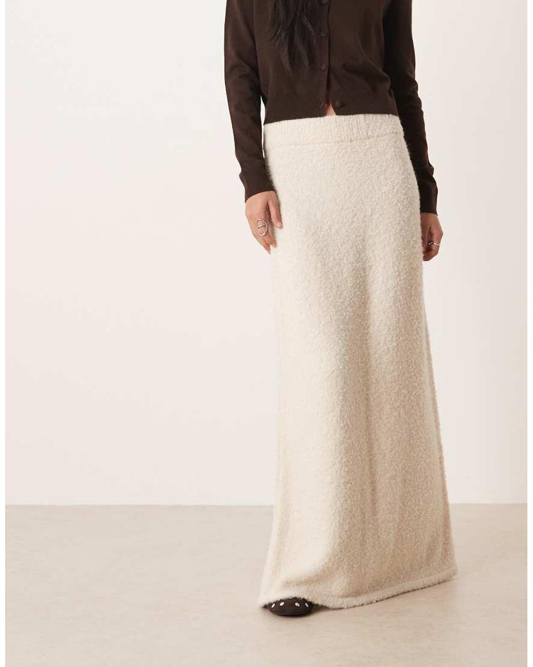 ASOS Natural Boucle Knitted Skirt Co-Ord