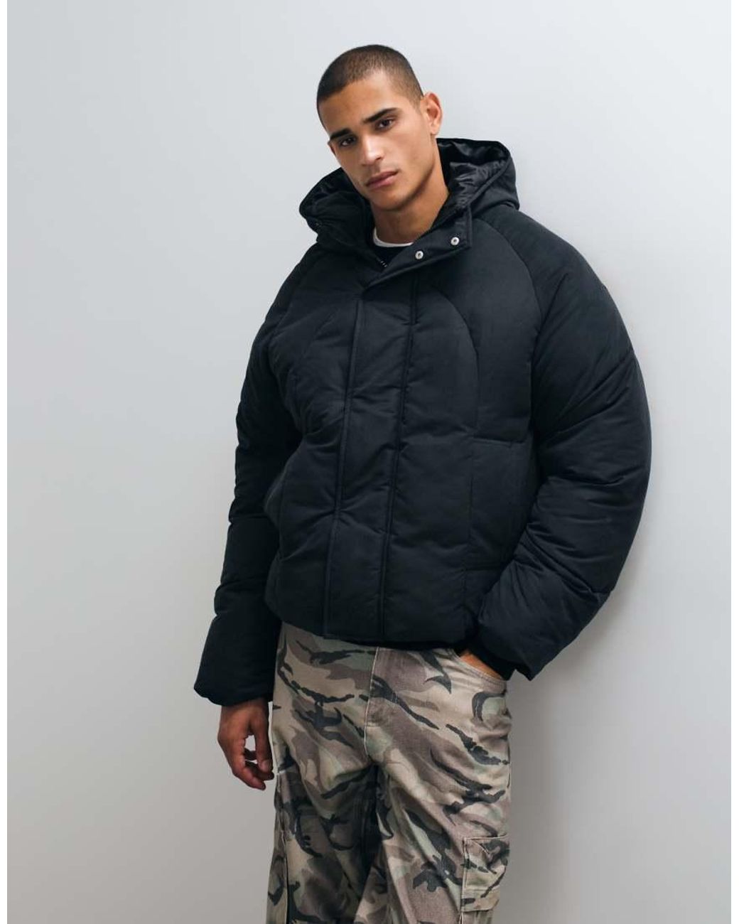 ASOS Blue Oversized Puffer Jacket for men