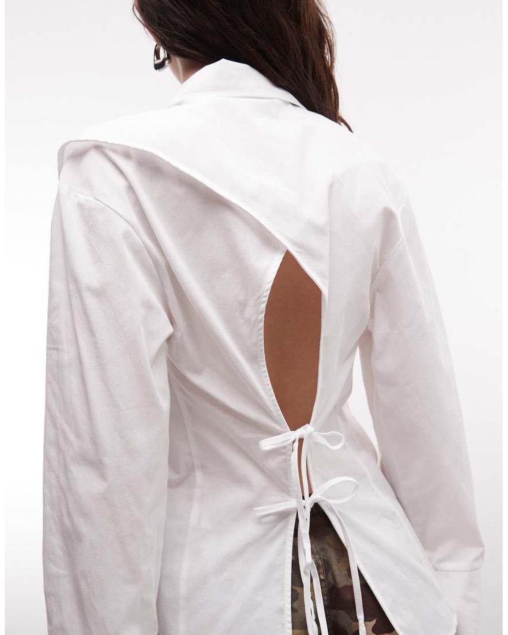 Collusion White Open Back Shirt