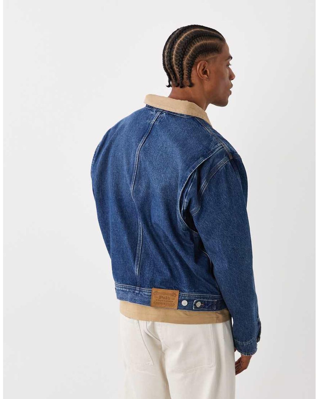 Polo Ralph Lauren Blue Denim Bomber Jacket for men