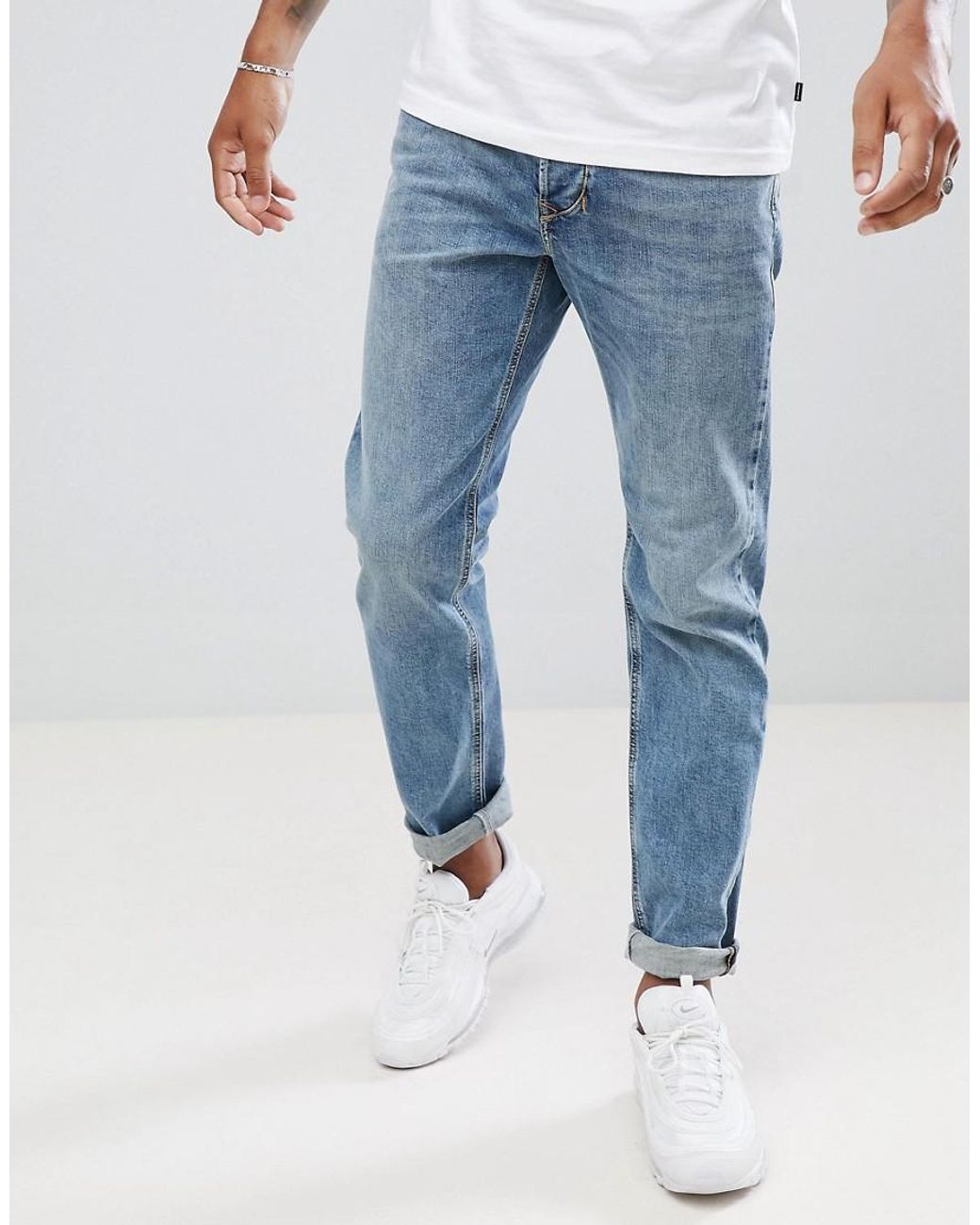 DIESEL Larkee beex Regular Tapered Fit Jeans in Blue for Men