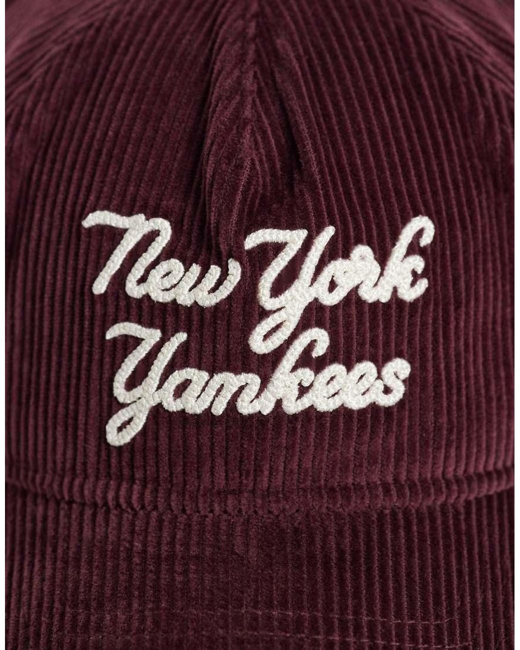 KTZ Red Ny Yankees Script Logo 9Twenty Cord Cap