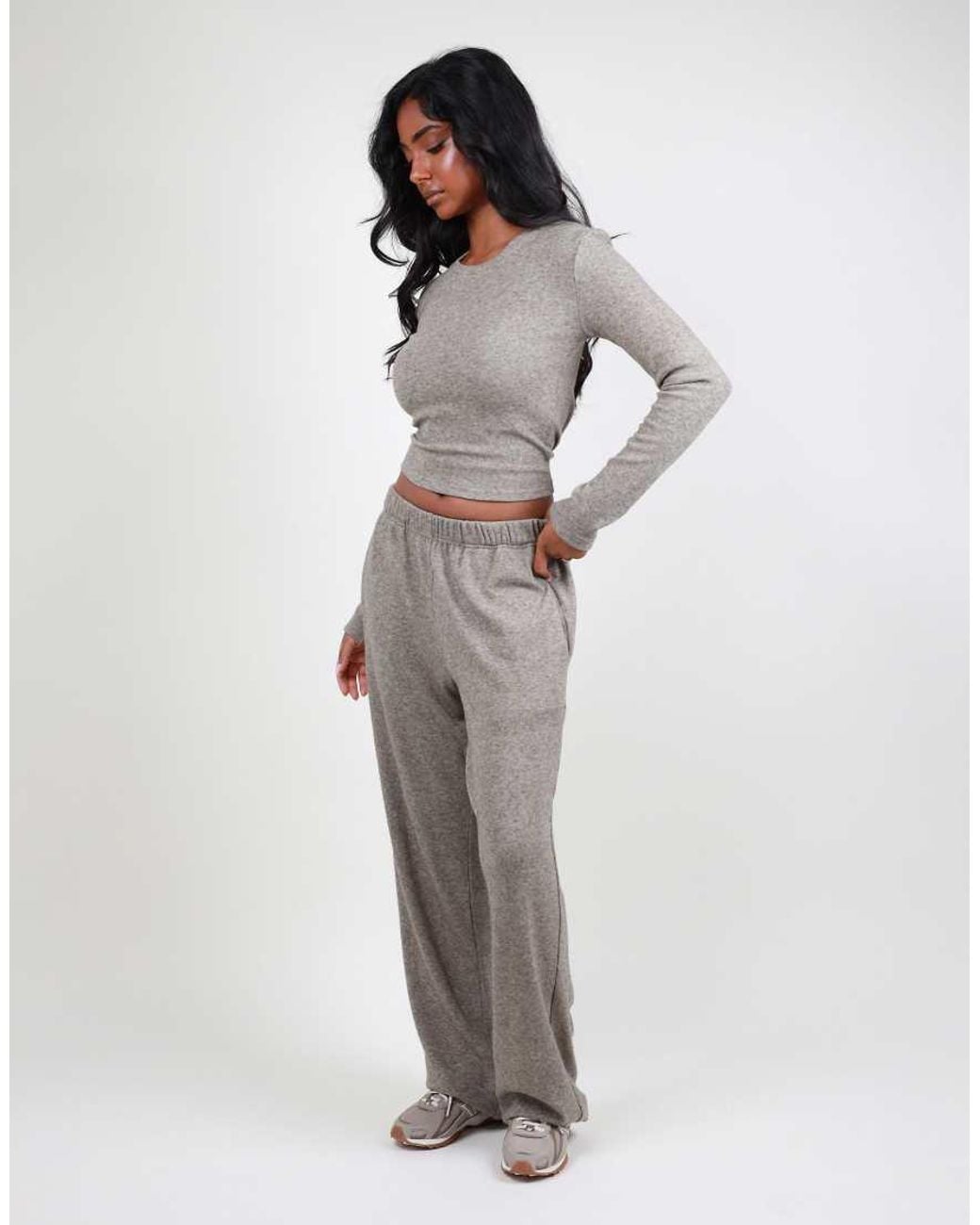 SIMMI Gray Long Sleeve Knit Top