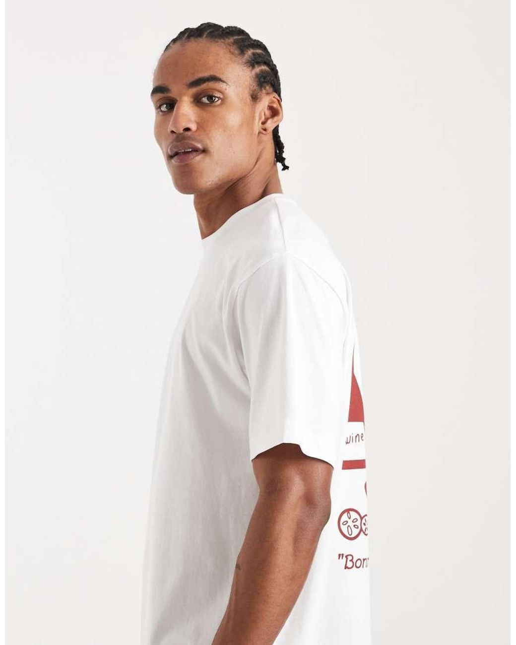 ASOS White Relaxed T-Shirt With Back Print for men