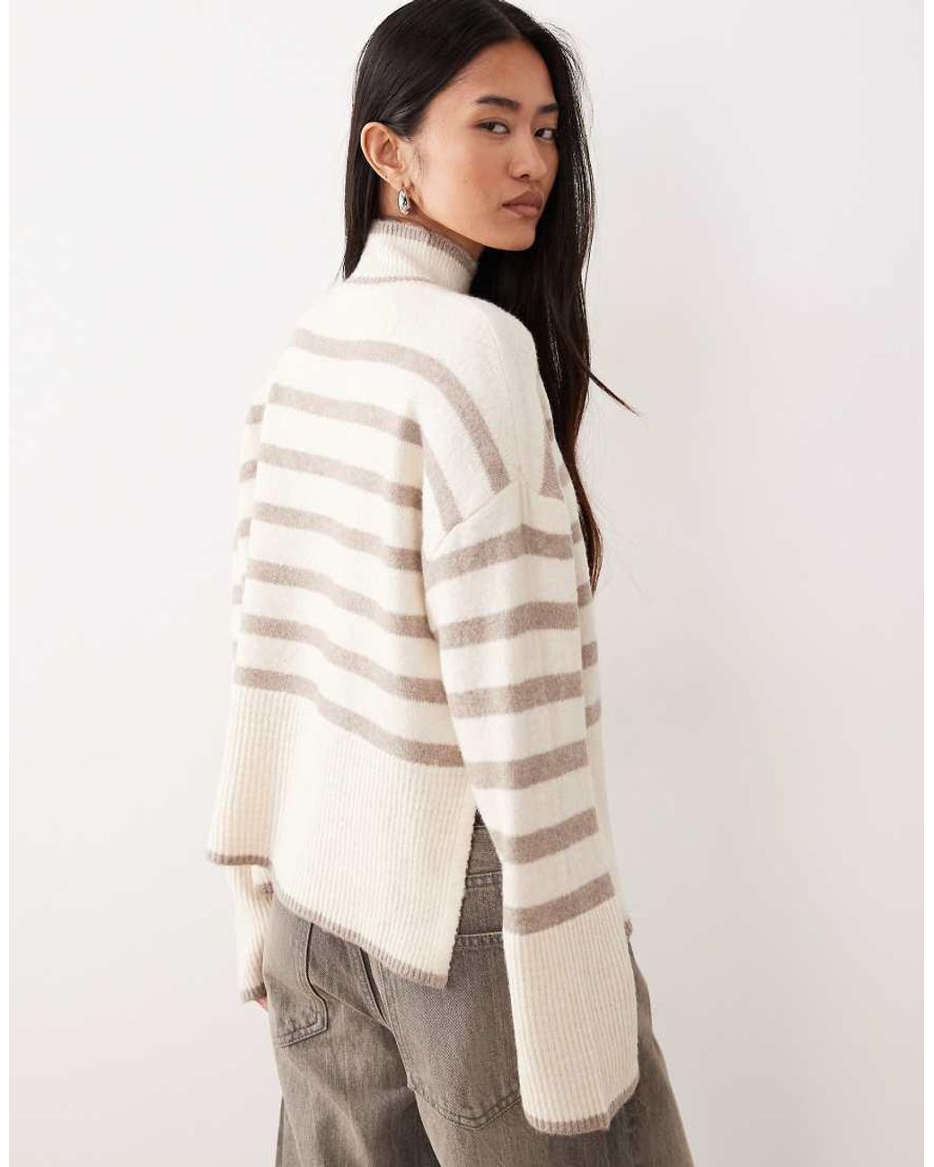 Vila Red High Neck Stripe Jumper