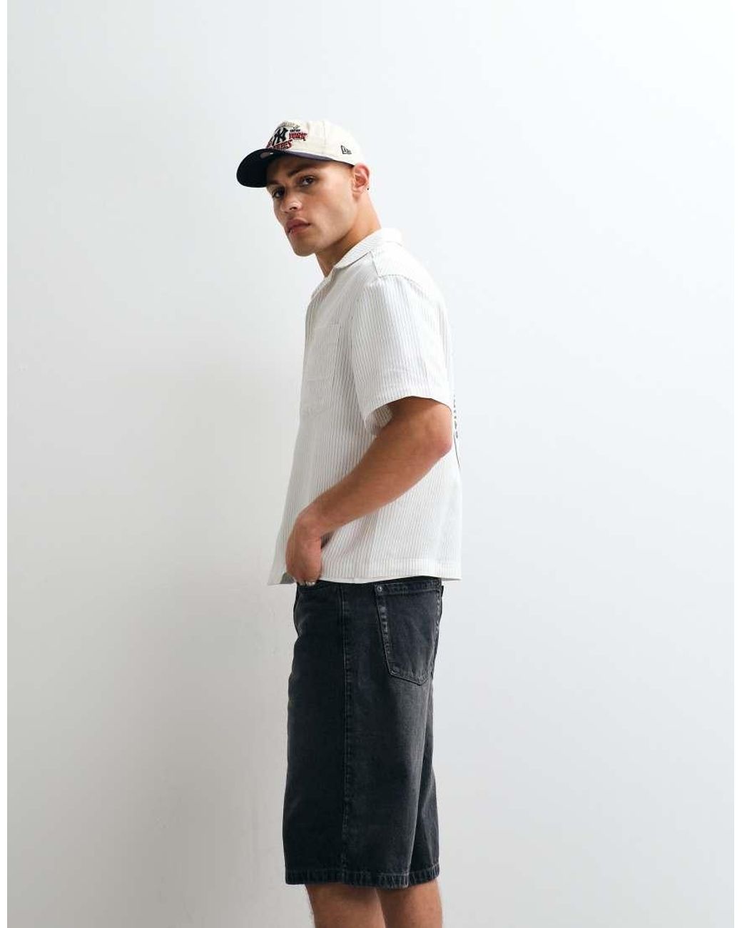 Good For Nothing Brown baggy Denim Jorts for men