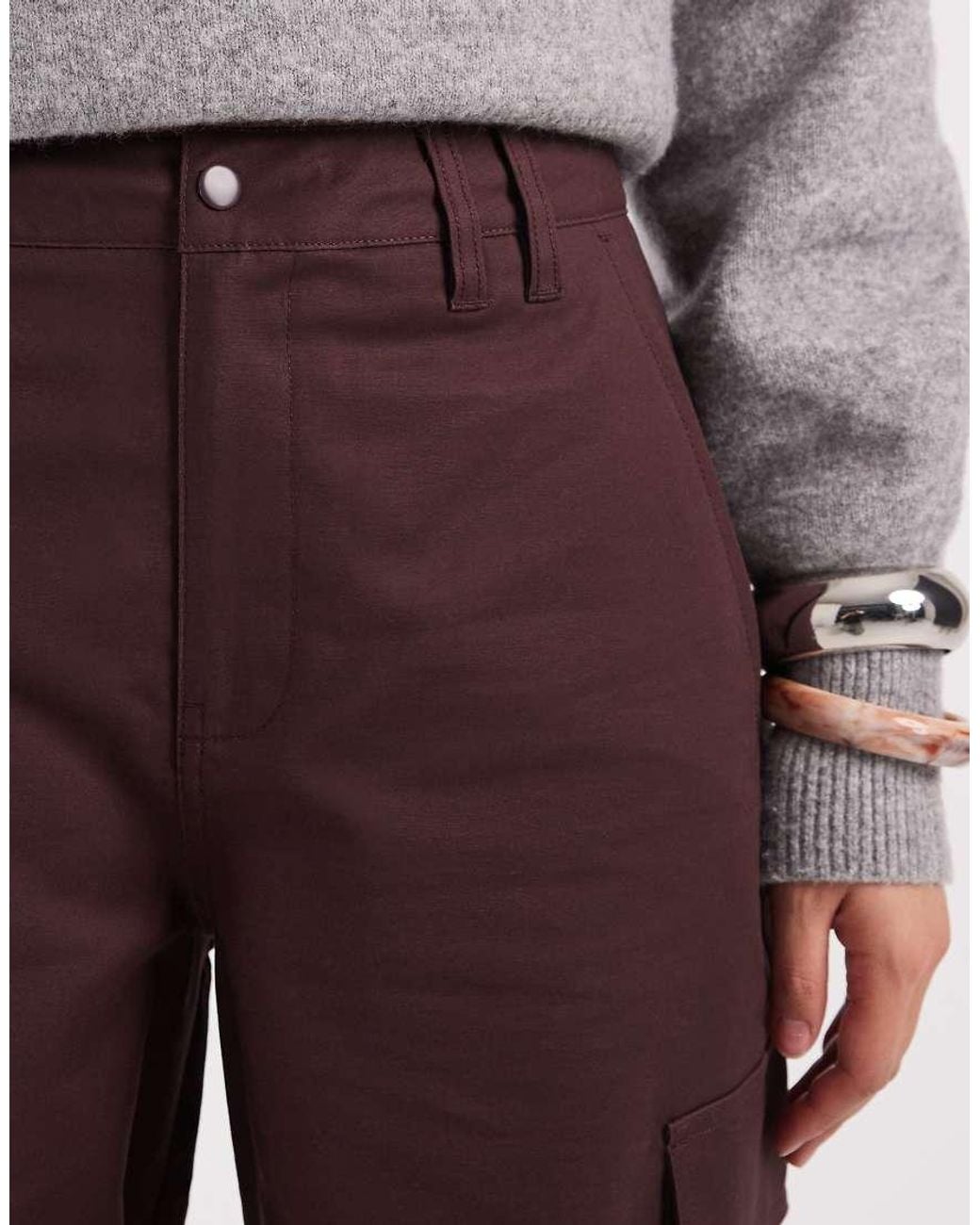 ASOS Red Balloon Pants With Utility Pocket Details